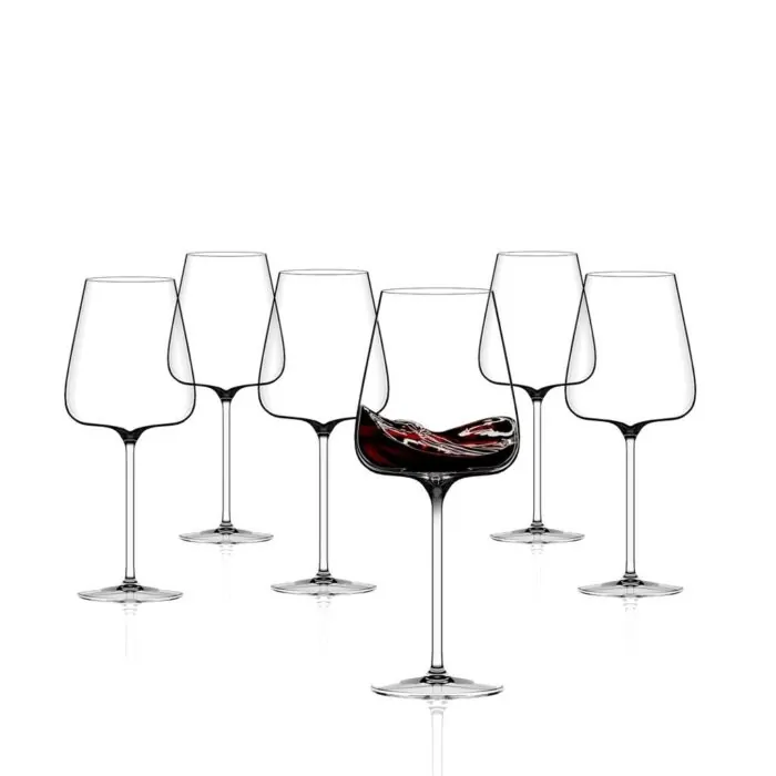 Etoilé Noir Set 6 Calici Vino In Vetro Cristallino 790 Cc.