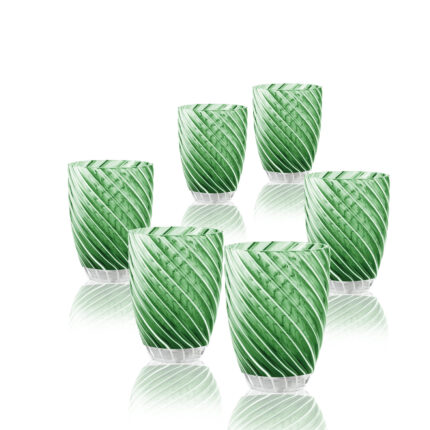 Vertigo Tumbler Green White Set 6 bicchieri Italesse