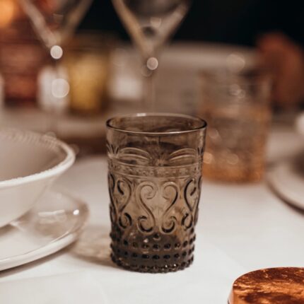 Bicchiere Provenzale Tumbler Grigio Vetro Zafferano Lifestyle PV00214