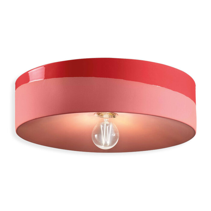Plafoniera Rosso Corallo In Ceramica Pi Di Ferroluce