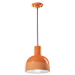 C2400_arancio lampada da soffitto in ceramica