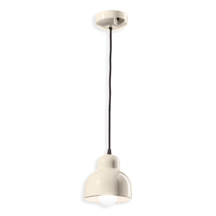 Lampada a sospensione grande color crema Berimbau di Ferroluce
