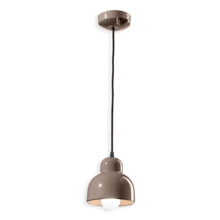Lampada a sospensione grande color moka Berimbau di Ferroluce