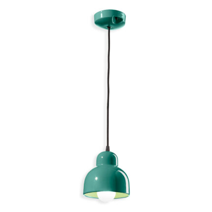 Lampada a sospensione grande color turchese Berimbau di Ferroluce