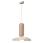 C2630_crema_grigio lampada a sospensione bicolore