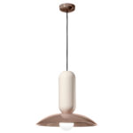 C2630_crema_moka lampada a sospensione in ceramica bicolore
