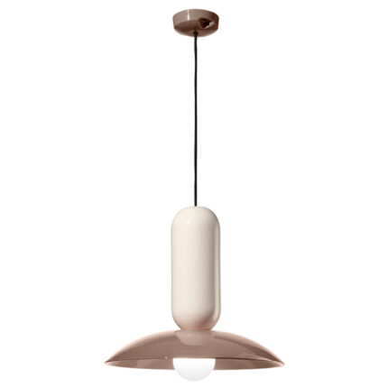 Lampada a sospensione grande color crema Berimbau di Ferroluce