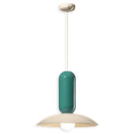 C2630_crema_turchese lampada a sospensione in ceramica bicolore