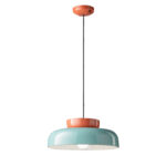 C2745_arancio_azzurro lampada da soffitto in ceramica