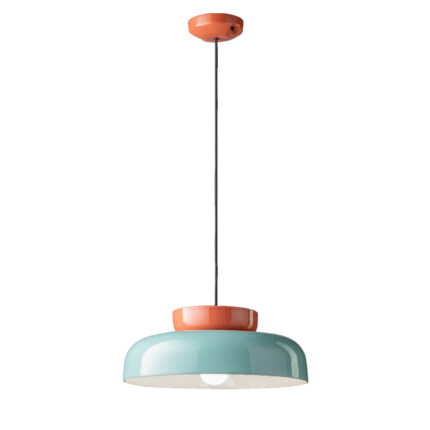Plafoniera rosso corallo in ceramica Pi di Ferroluce