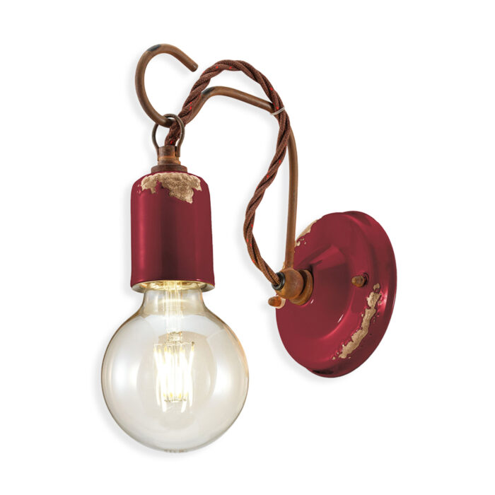 Applique bordeaux in ceramica Vintage Retro di Ferroluce