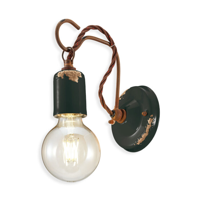 Applique Nera In Ceramica Vintage Retro Di Ferroluce