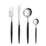 Goa Dinner Tea Set, 5-Piece Black Matte Cutlery by Cutipol