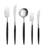 Goa Dinner and Dessert Set, 5-Piece, Matte Black by Cutipol