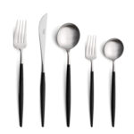 Goa Famous Dinner Dessert Set, 5-Piece, Matte Black, by Cutipol 1
