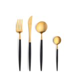 Goa Gold Dessert Fork Knife Spoon Moka Cutlery Set By Cutipol