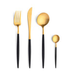 Goa Gold Dinner Fork Knife Spoon Moka Cutlery Set By Cutipol