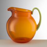 Orange and Green Ball Pitcher 1454 Acrylic MariolucaGiusti Florence Italy