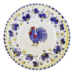 Galletto Piatto Pizza 32CM Blu Ceramica Di Arcucci Toscana