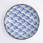Natsu Nami Piatto 22cm Porcellana Blue White 22339 Di Tokyo Design Studio1