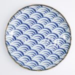 Natsu Nami Piatto 24.7cm Porcellana Blue White 22341 Di Tokyo Design Studio1