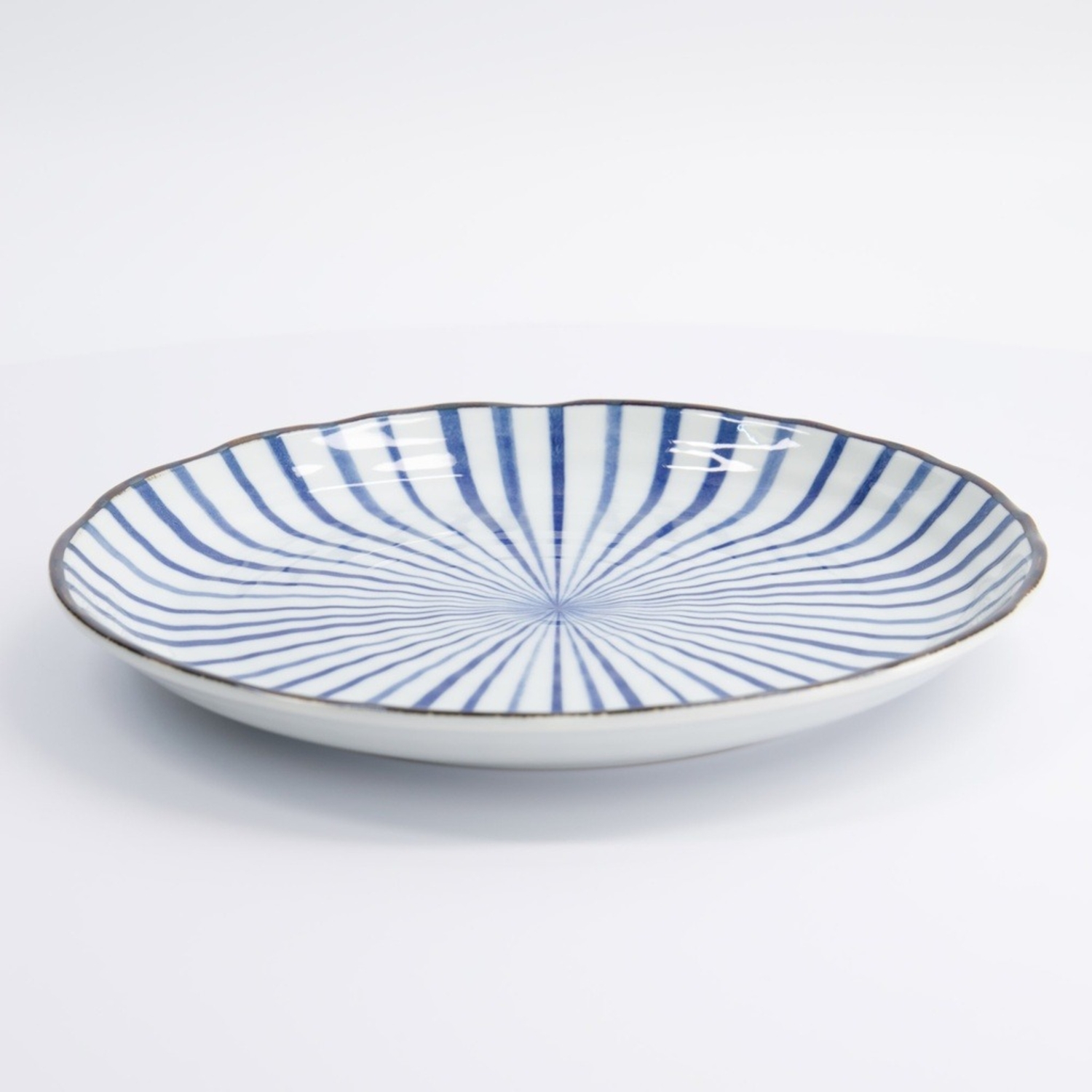 Natsu Tokusa Plate 24.7cm Porcellana Blue_White 22332 Di Tokyo Design Studio 4