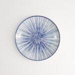 Nippon Blue Plate 16x2cm Lines Porcelain Tokyo Design Made In Japan2