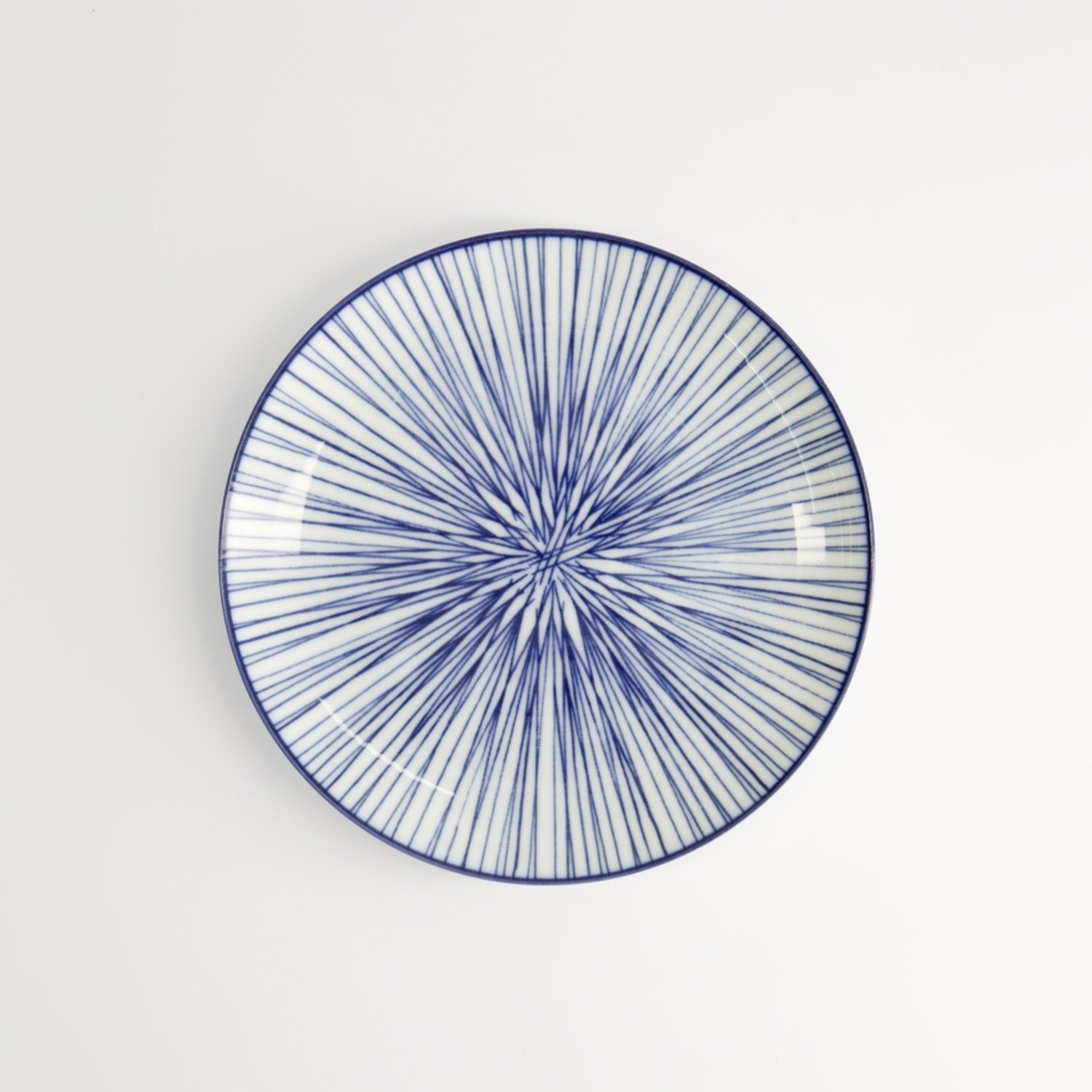 Nippon Blue Plate 16x2cm Lines Porcelain Tokyo Design Made In Japan2