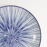 Nippon Blue Plate 16x2cm Lines Porcelain Tokyo Design Made In Japan4