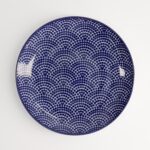 Nippon Blue Plate 20.6x2.2cm Dots Porcelain Tokyo Design Made In Japan1