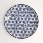 Nippon Blue Plate 20.6x2.2cm Star Porcelain Tokyo Design Made In Japan2