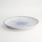 Nippon Blue Plate 25.7x3cm Lines Porcelain Tokyo Design Made In Japan1