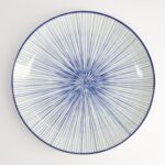 Nippon Blue Plate 25.7x3cm Lines Porcelain Tokyo Design Made In Japan2