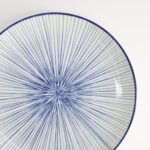 Nippon Blue Plate 25.7x3cm Lines Porcelain Tokyo Design Made In Japan4