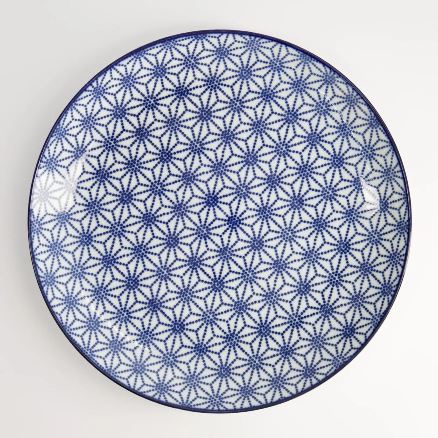Nippon Blue Plate 25.7x3cm Star Porcelain Tokyo Design Made In Japan2