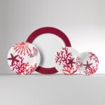 Piatto Corallo Rosso Fondo Set Melamina By MariolucaGiusti Florence Italy