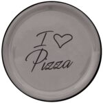 Piatto Pizza Grigio Con Scritta Nera I Love Pizza Ceramica Arcucci Italy Tuscany