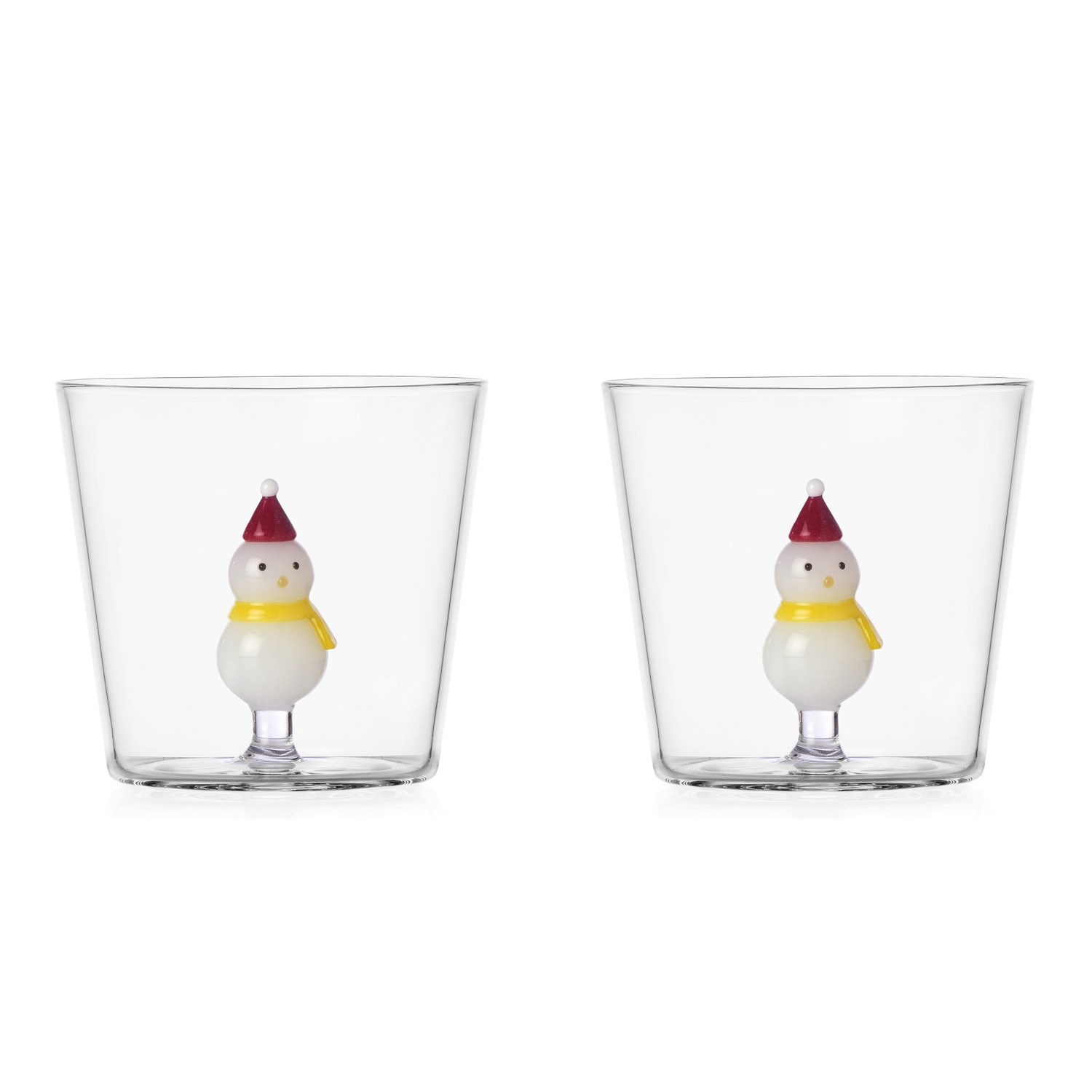 Christmas Tales Tumbler Snowman Set2pz Borosilicate Glass Ichendorf Milano Italy2 Set2pz Borosilicate Glass Ichendorf Milano Italy