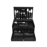 Dalper 130 Pieces Cutlery Set Black Wooden Box 3