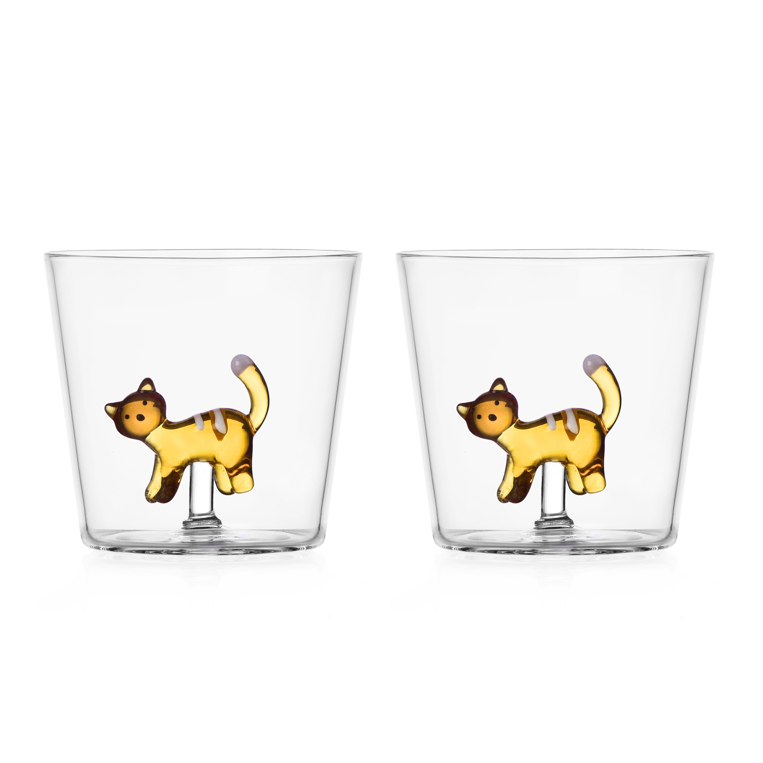 Tabby Cat Tumbler Gatto Ambra Con Strisce Bianche Ichendorf Milano Coppia