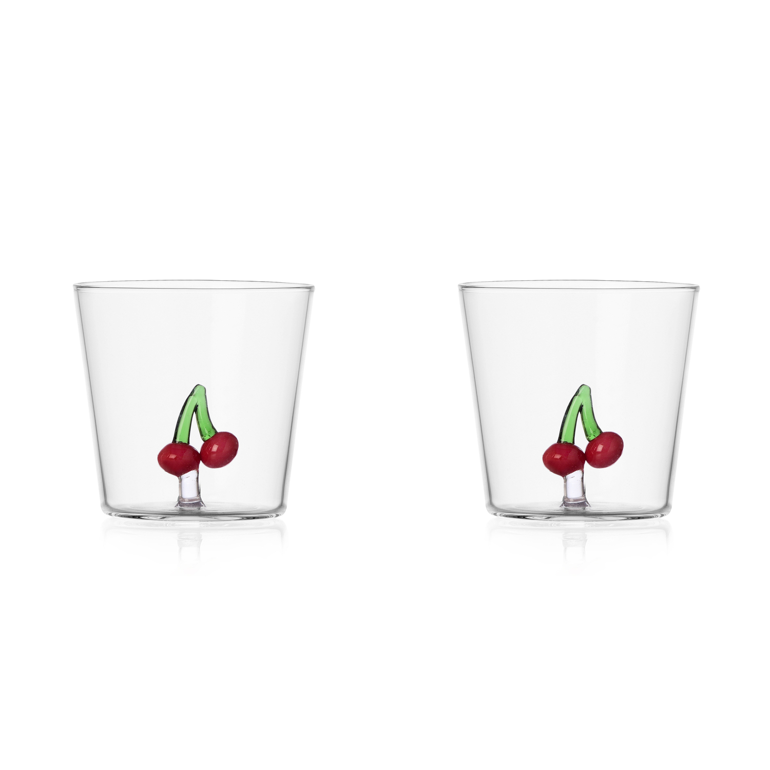 Fruits Flowers2 Pcs Tumblers Cherries Ichendorf Milano Coppia
