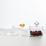 Tabby Cat Contenitori Gatto Bianco E Ambra Con Coperchio Ichendorf Milano