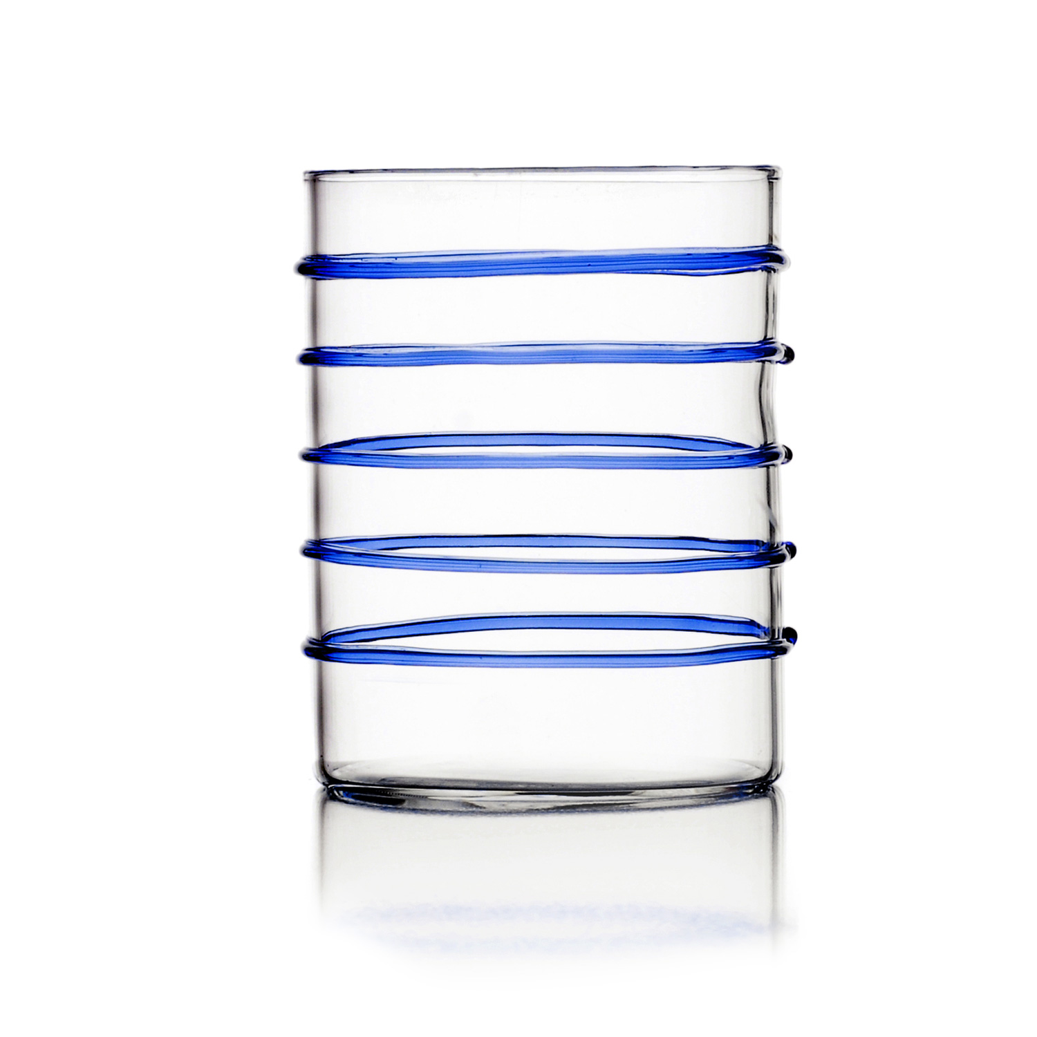 Deco Blue Righe Bicchiere Vetro Borosilicato Tumbler Ichendorf Milano