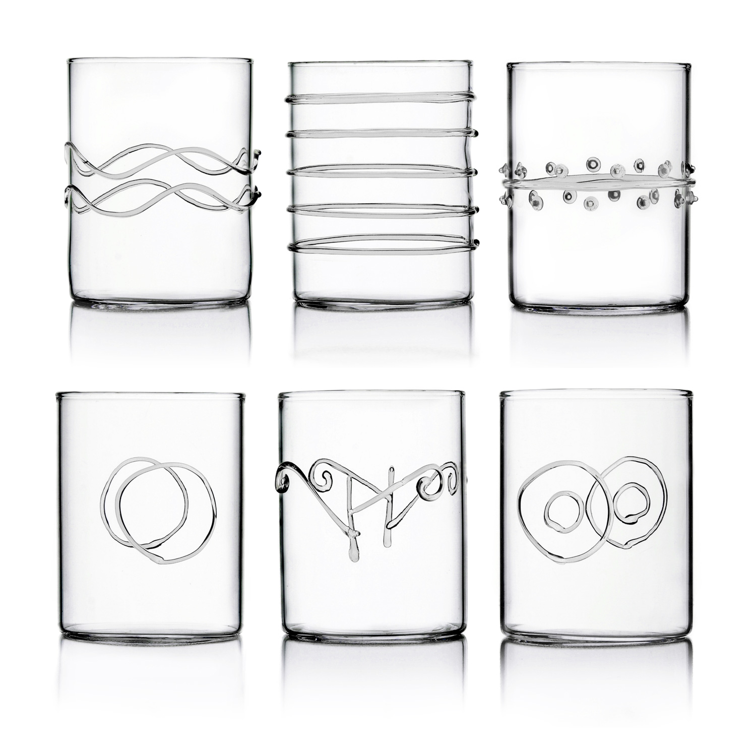 Deco Set 6 Bicchieri Tumbler Vetro Borosilicato Fatti A Mano Ichendorf Milano