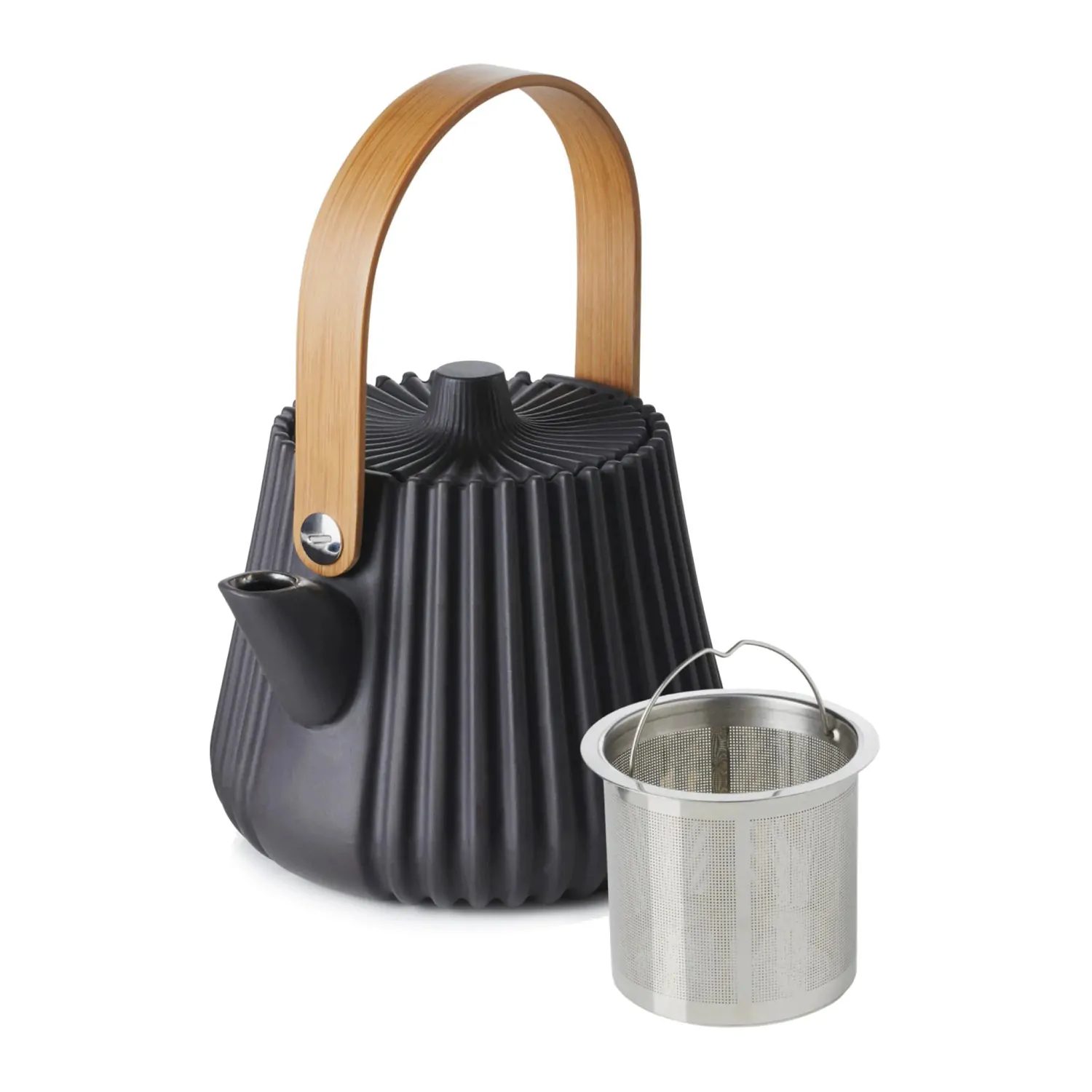 Pekoe Teiera Nera Manico Bambu Con Infusore Di Lucas Frank Revol