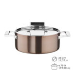Century Casseruola Mezza Fonda In Trimetallo Con Coperchio 28cm 6.75lt