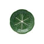 Piatto Bordallo Pinheiro a forma di foglia di cavolo, 19 cm, ceramica portoghese verde