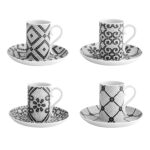 VistaAlegre Set 4 Tazzine Piattini Calcada Porcellana 21121367