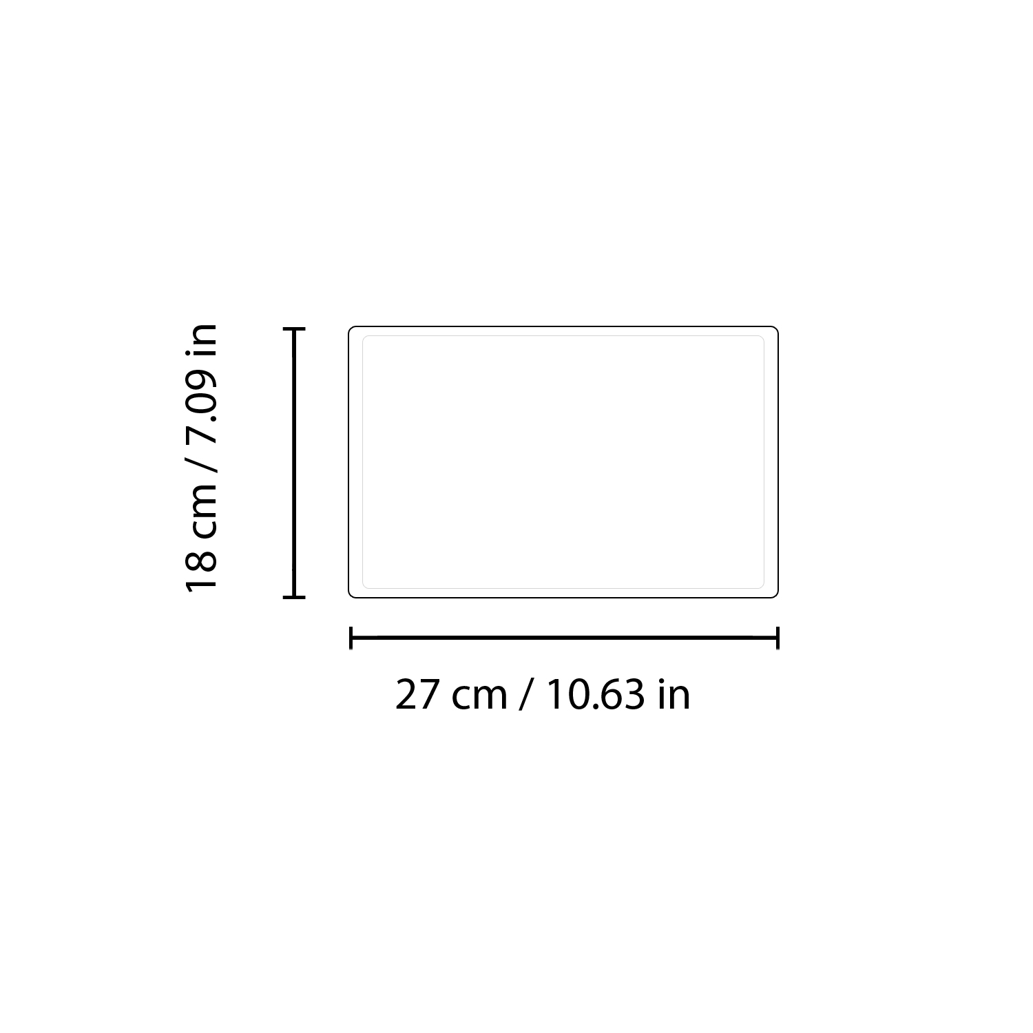 Vassoio Rettangolare Stile Mepra Pininfrarina 27cm X 18xm Dim 20044027